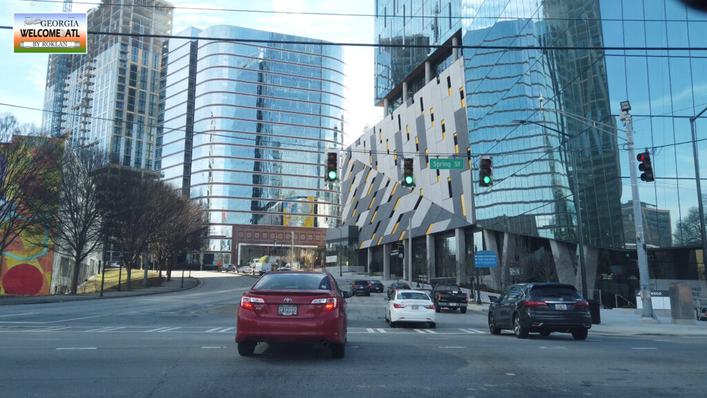 Driving around Midtown Atlanta.